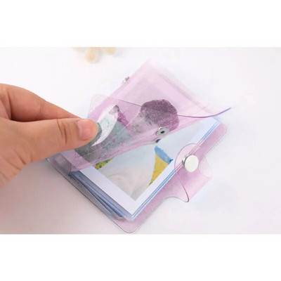 Album foto Jelly Color pentru mini card Album foto autocolant Mini album foto Album foto Instax Suport card transparent cu sclipici