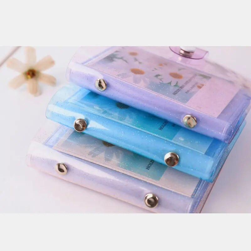 Tarretisevärviline fotoalbum minikaardi fotokleebiste albumile Mini fotoalbumi fotod Instax albumi läbipaistev sädelev kaardihoidja