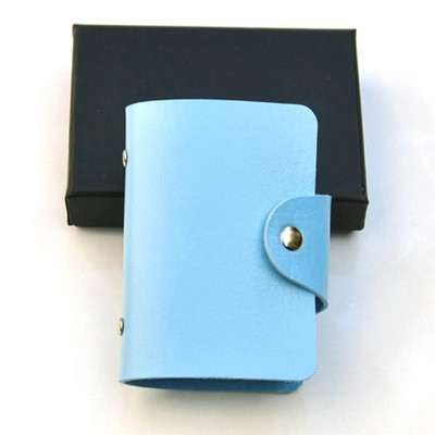 Δερμάτινο PU 24 bits Θήκη κάρτας μαλακών καρτών Χρώμα πολλαπλών καρτών Γυναικείες άντρες Τσάντα κάρτας επαγγελματικής τράπεζας Απλή Ταξιδιωτική Μονόχρωμη Μικρό Δώρο