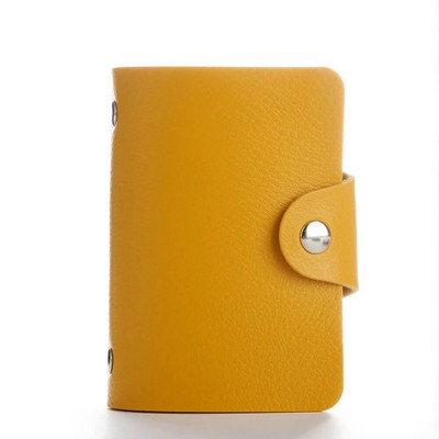 Δερμάτινο PU 24 bits Θήκη κάρτας μαλακών καρτών Χρώμα πολλαπλών καρτών Γυναικείες άντρες Τσάντα κάρτας επαγγελματικής τράπεζας Απλή Ταξιδιωτική Μονόχρωμη Μικρό Δώρο