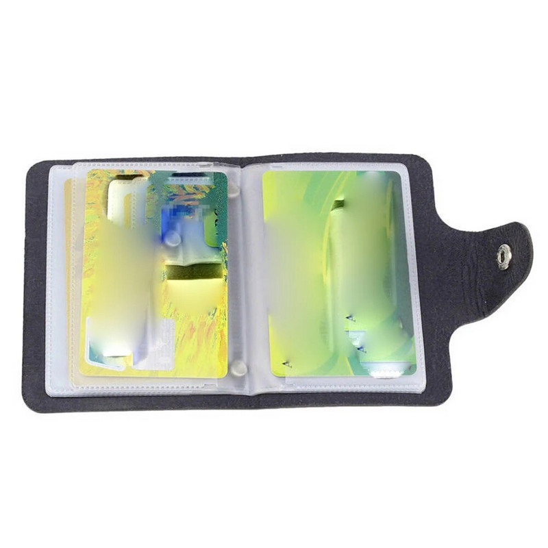 Δερμάτινο PU 24 bits Θήκη κάρτας μαλακών καρτών Χρώμα πολλαπλών καρτών Γυναικείες άντρες Τσάντα κάρτας επαγγελματικής τράπεζας Απλή Ταξιδιωτική Μονόχρωμη Μικρό Δώρο