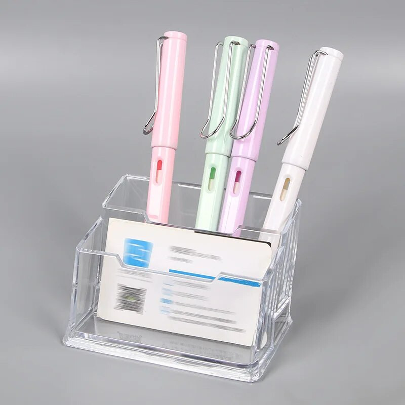 Δημιουργική διαφανής θήκη επαγγελματικών καρτών Ακρυλική επιφάνεια εργασίας μεγάλης χωρητικότητας έως 70 φύλλων Θέση υποδοχής κάρτας Κουτί αποθήκευσης Οθόνη