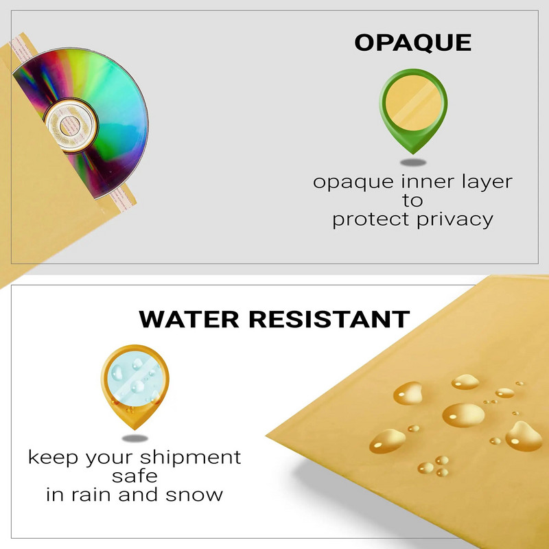 10 τεμ. μικροί φάκελοι με επένδυση Bubble Yellow τσάντα Kraft Mailers Ταχυδρομικοί φάκελοι Μικροί φάκελοι με φούσκα κίτρινη θήκη