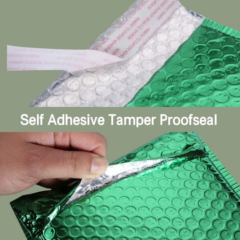 10 tk. Rohelised polümullpostitajad isesulguvad kingituste pakkimine Tugeva töövõimega metallist mullpostituspostid, polsterdatud ümbrikud, saatekotid