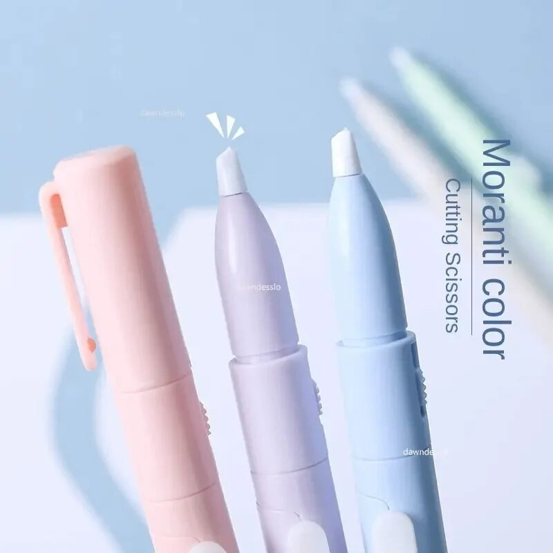 Μίνι έγχρωμο πτυσσόμενο ψαλίδι μαρκαδόρο φορητό μέγεθος Ασφαλές κεραμικό πετροκόπτης Βοηθητικό μαχαίρι για χαρτί εργασίας Ημερολόγιο Σχολείο