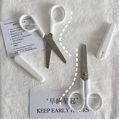 Μίνι λευκό έγχρωμο ψαλίδι INS φορητό κόφτη λεπίδων από ανοξείδωτο ατσάλι για χαρτικά γραφικής ύλης Σχολικό δώρο