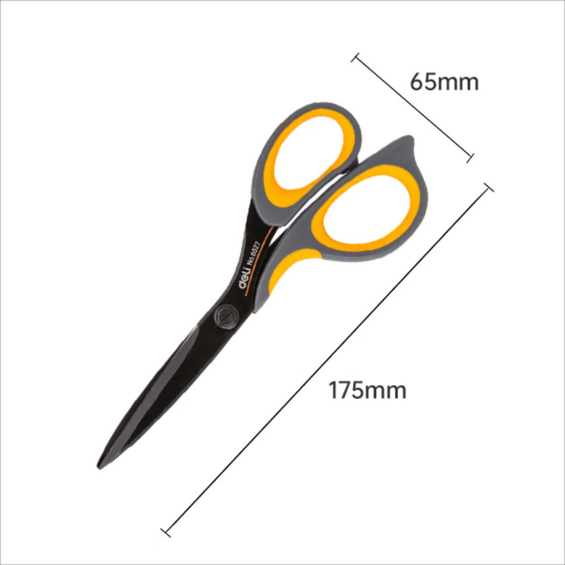 Nožnice Deli 175 mm z nehrdzavejúcej ocele, nepriľnavé, kancelárske, študentské, DIY, ručné remeselné, školské, náradie