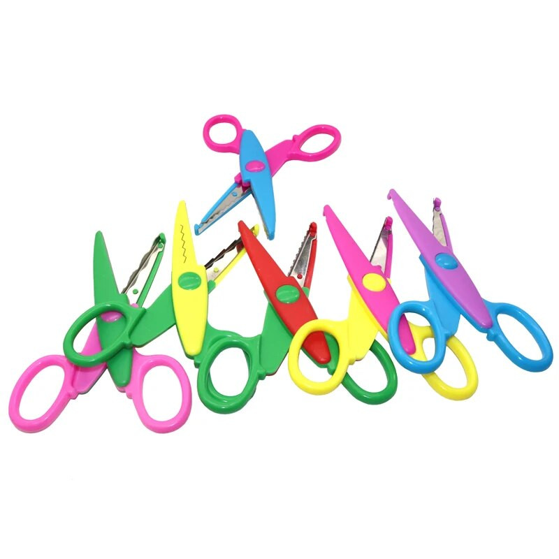 1 Pc Roku darbs Bērni DIY 6 Raksti Albums Mežģīnes Šķēres Karte Foto Raksts Šķēres Karikatūras Mežģīņu Šķēres