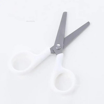 Мини ножица в бял цвят INS Style Преносим нож за рязане от неръждаема стомана за хартия, ръчна работа, канцеларски материали, офис училищен подарък