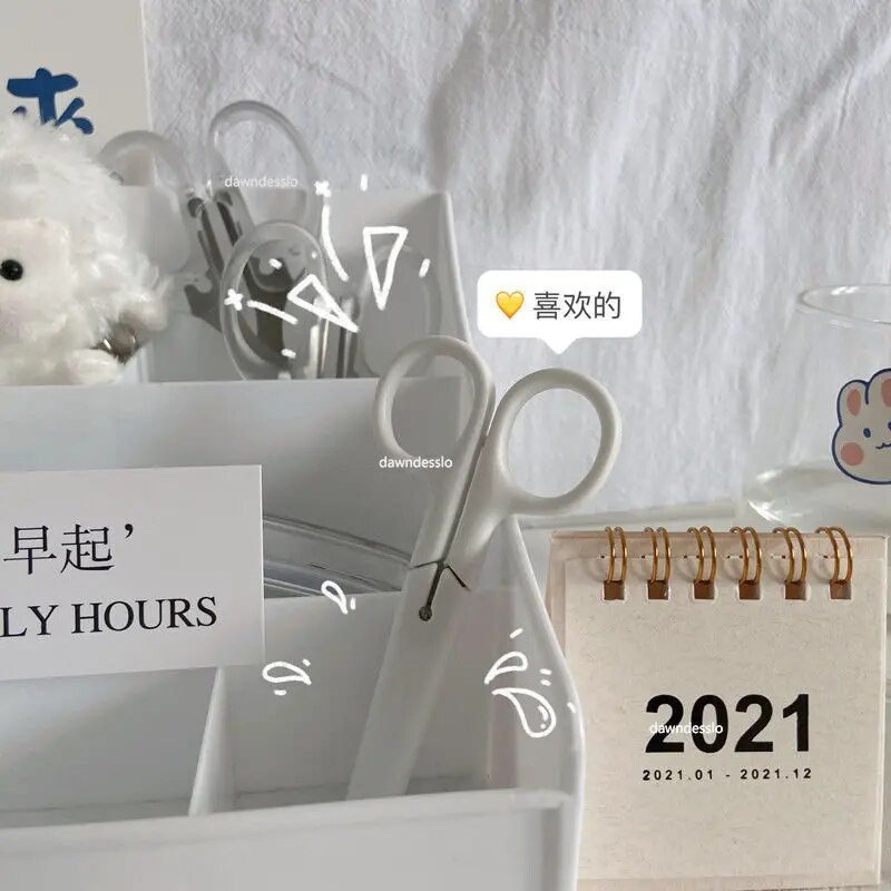 Mini baltas krāsas šķērveida INS stila pārnēsājams nerūsējošā tērauda asmeņu griezējs papīram roku darbam kancelejas piederumiem biroja skolas dāvana