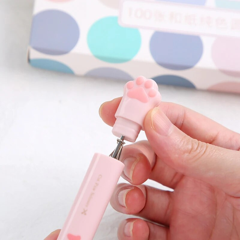 1 ΤΕΜ χαριτωμένο πολυλειτουργικό ψαλίδι χεριών από ανοξείδωτο χάλυβα Μίνι φορητό Kawaii Cat Paw Art Scissors School Stationery Καινοτομία