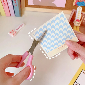 Сладки карикатурни ножици със защитно покритие Ученици Направи си сам ръчно изработен Kawaii Безопасен помощен нож Корейски канцеларски материали Подарък Училищен офис