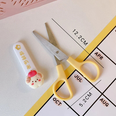 Χαριτωμένο ψαλίδι κινουμένων σχεδίων με προστατευτικό κάλυμμα Students DIY Handmade Kawaii Safe Utility Knife Κορεατικά επιστολόχαρτα Σχολικό Γραφείο