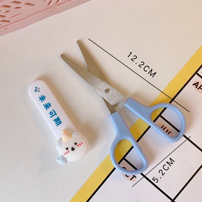 Χαριτωμένο ψαλίδι κινουμένων σχεδίων με προστατευτικό κάλυμμα Students DIY Handmade Kawaii Safe Utility Knife Κορεατικά επιστολόχαρτα Σχολικό Γραφείο