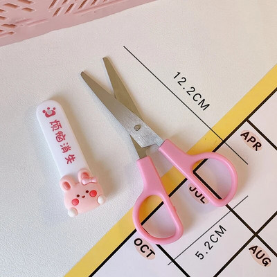 Χαριτωμένο ψαλίδι κινουμένων σχεδίων με προστατευτικό κάλυμμα Students DIY Handmade Kawaii Safe Utility Knife Κορεατικά επιστολόχαρτα Σχολικό Γραφείο