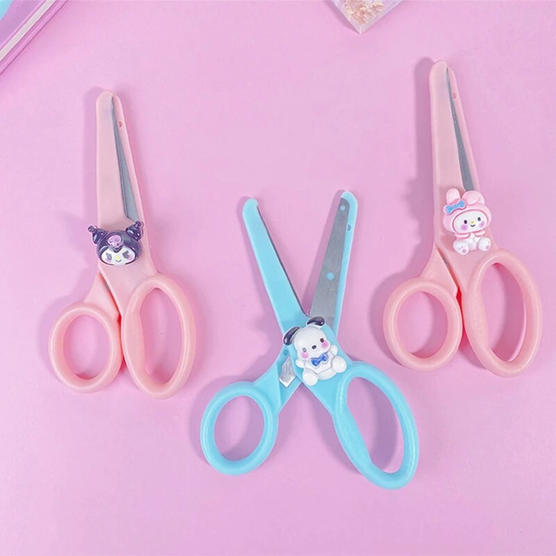 Slatke studentske crtiće Sigurnosne škare okrugle glave za DIY rezanje papira Rukotvorine Prijenosne umjetničke škare Ured