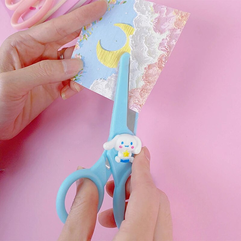 Slatke studentske crtiće Sigurnosne škare okrugle glave za DIY rezanje papira Rukotvorine Prijenosne umjetničke škare Ured