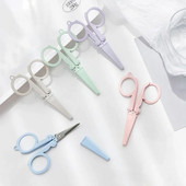 Morandi krāsainas saliekamās šķēres Kawaii mini papīra griezējs portatīvais atslēgu piekariņš korejiešu kancelejas preces DIY roku darbs instrumenti biroja piederumi