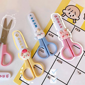 Foarfece de desene animate Kawaii cu capac de protecție Foarfece de siguranță DIY Cutter pentru copii Papetarie coreeană Rechizite de birou pentru școală