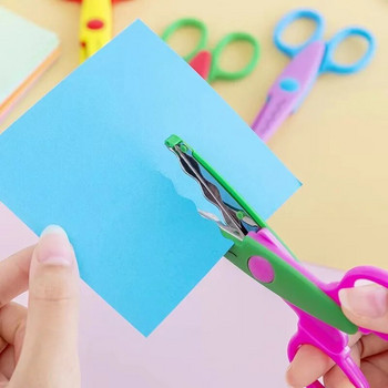 DIY Χειροποίητο ψαλίδι χειροτεχνίας ψαλιδιού χαρτιού κοπής κύματος ακμής χειροτεχνίας μαθητή παιδικό Δημιουργικό άλμπουμ ημερολογίου Λεύκωμα φωτογραφιών Ψαλίδι
