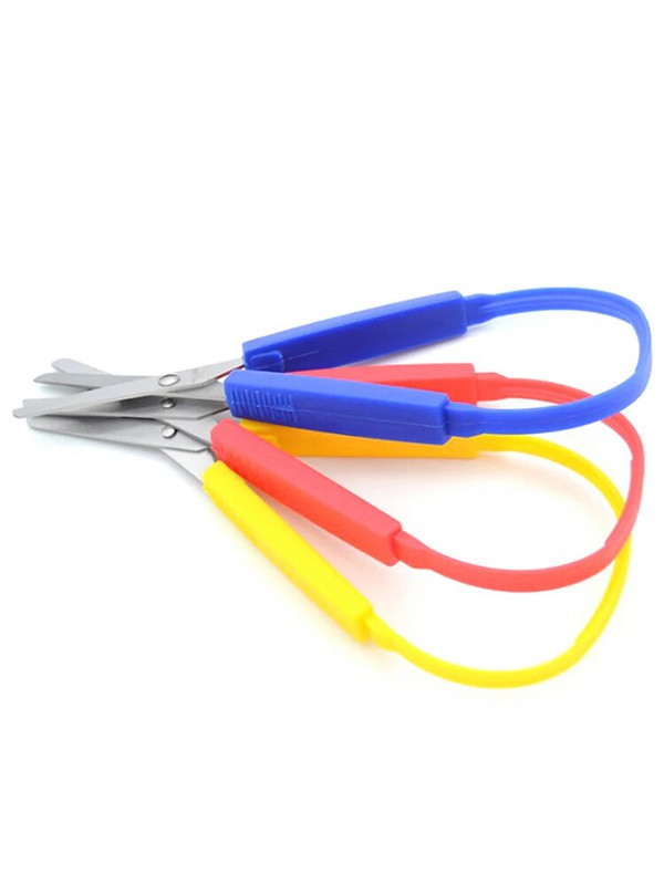 Μίνι μαθητή παιδικό ψαλίδι με βρόχο από ανοξείδωτο χάλυβα Πολύχρωμη λαβή DIY Art Craft Χαρτί κοπής χαρτικών Σχολείο Εργαλείο γραφείου στο σπίτι