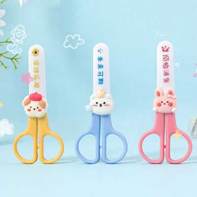 Cute Cartoon Stationery Scissors Child Art Small Scissors with Protective Cover Journal Εργαλεία κοπής χαρτιού Αναλώσιμα γραφείου