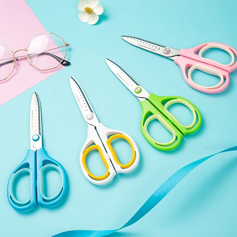 KOKUYO Scissor AIROFIT Anti Stick Multi Color Safe Scissors Cutter Diary Journal Craft Stationery School Supplies F546
