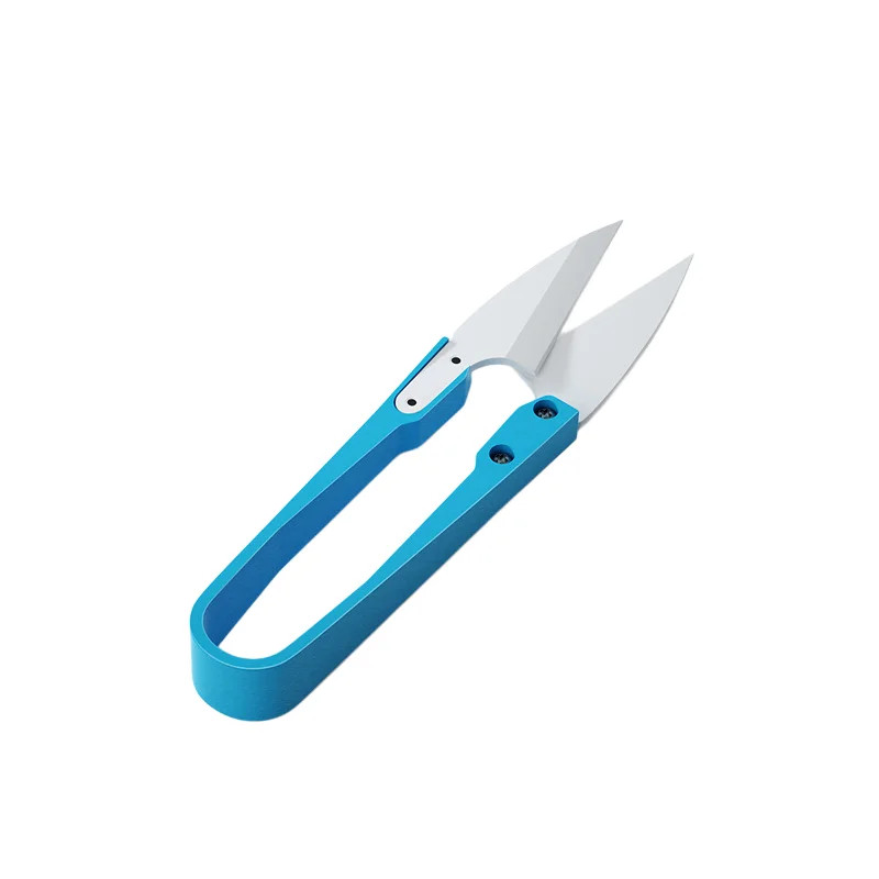 1 tk isoleeritud sinised keraamilised U-shear käärid mobiiltelefoni akukaabli jaoks, mittejuhtivad spetsiaalsed rätsepalõikuriista ohutuskäärid