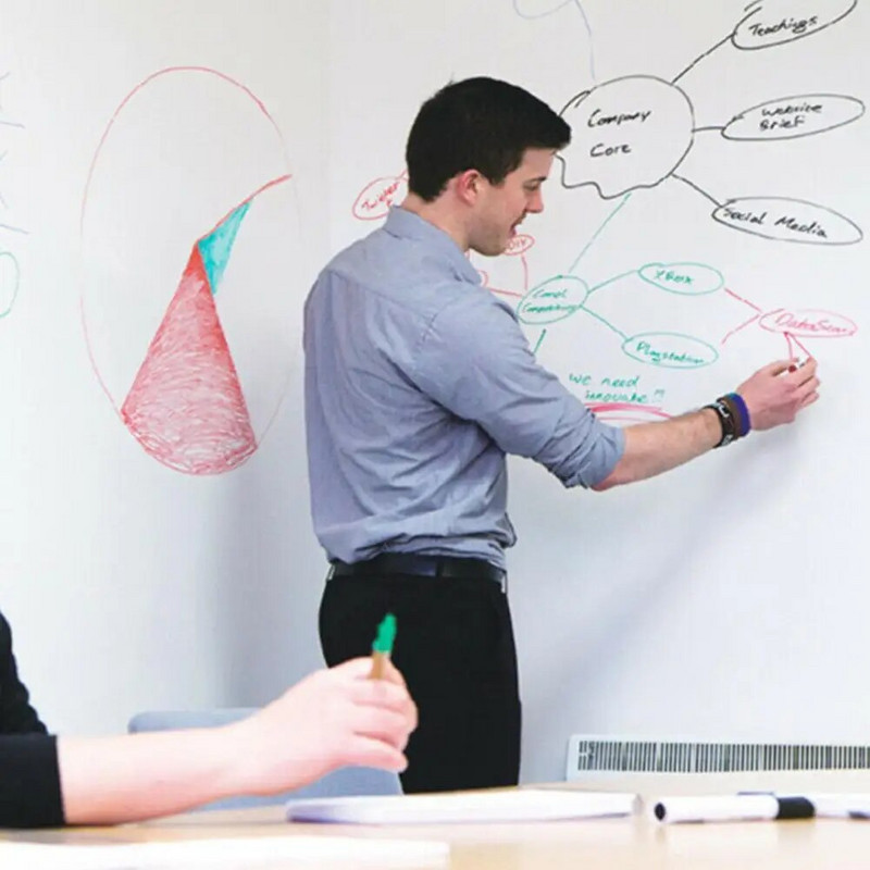 45*200cm Αυτοκόλλητο Λευκού Πίνακα Αδιάβροχη διακόσμηση Ταπετσαρίας Υπενθύμιση Πίνακες Μηνυμάτων Λευκός πίνακας Μαυροπίνακας με στυλό Kid Write Graffiti