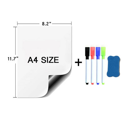 Magnettahvel külmkapi kaardikleebiste jaoks Magnet kustutatav digitaalne tahvel märkmete jaoks, joonistamine, lauakalender A4