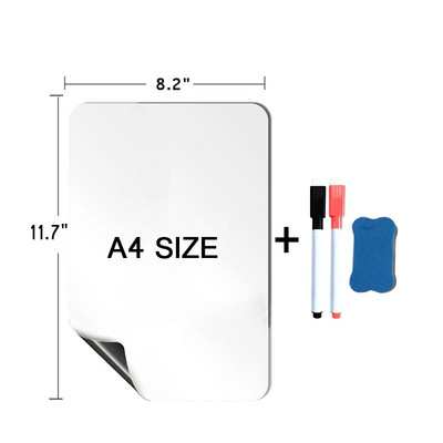 Magnettahvel külmkapi kaardikleebiste jaoks Magnet kustutatav digitaalne tahvel märkmete jaoks, joonistamine, lauakalender A4