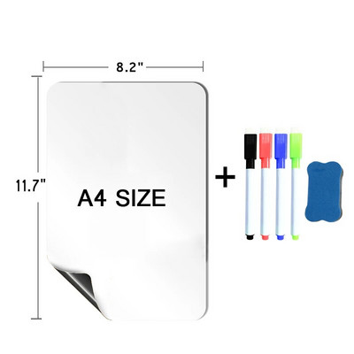 Magnettahvel külmkapi kaardikleebiste jaoks Magnet kustutatav digitaalne tahvel märkmete jaoks, joonistamine, lauakalender A4