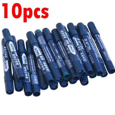10 buc. Pen marker cu vopsea permanentă, stilou negru, uleios, rezistent la apă, pentru markere pentru anvelope, pix pentru semnătură cu uscare rapidă, articole de papetărie