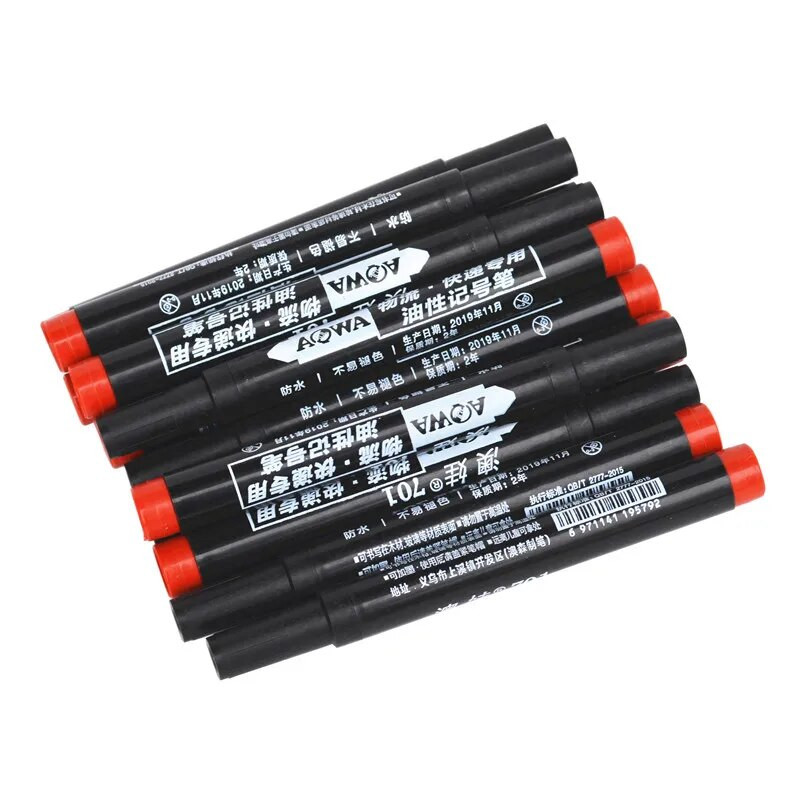 10 τμχ Μόνιμη Πέννα Μαρκαδόρου Λάδιου Αδιάβροχο Μαύρο Στυλό για Μαρκαδόρους Ελαστικών Γρήγορη Στέγνωμα Στυλό Υπογραφής Προμήθειες Γραφικών