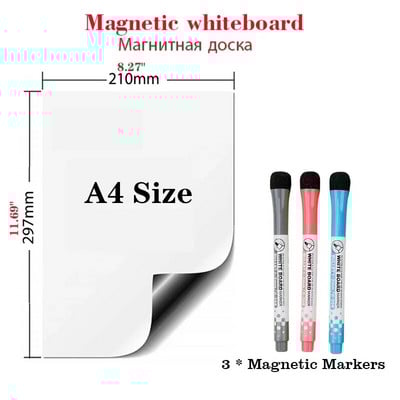 Magnetiline pehme tahvli külmiku kleebised kustutatav memo teadetetahvel kontori õpetamine praktika kirjutamise tahvli uksekleebised