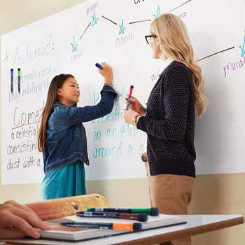 Μαρκαδόροι 12 χρωμάτων Μαγνητικός Ξηρό Σβήσιμο Μαρκαδόρο Λευκού Πίνακα με Γόμα για Παιδιά Δάσκαλοι Τάξεις Γραφείο