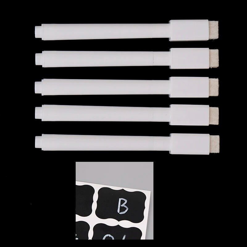 3/5 τεμ. Διαγράψιμο λευκό υγρό στυλό/δείκτη κιμωλίας για γυάλινο μαυροπίνακα