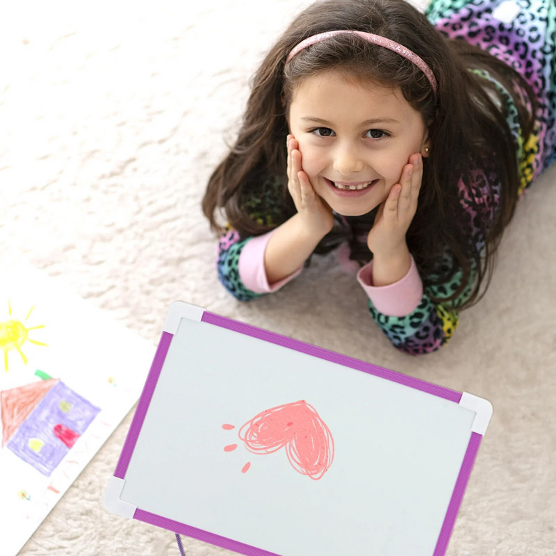 Maža sausai ištrinama lenta, magnetinė balta lenta su žymekliu, magnetinė pakabinama lenta, nešiojama mini dvipusė balta lenta