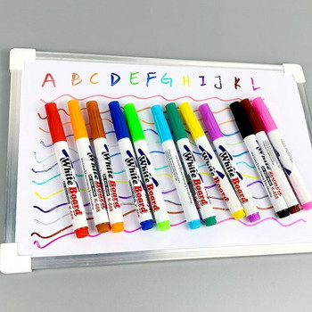 12 цвята маркери за бяла дъска Изтриваеми цветни маркери Химикалки с течен тебешир за училищна офис Бяла дъска Черна дъска
