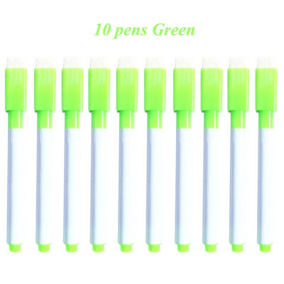 10 τμχ Μαρκαδόρο Λευκού Πίνακα Σχολική Λευκή Πίνακας Dry-Erase Fine Nib Pen with Eraser Rubber Magnetic Markers Writing Black Blue Red