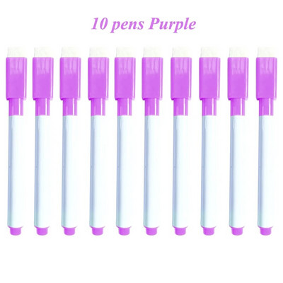 10 τμχ Μαρκαδόρο Λευκού Πίνακα Σχολική Λευκή Πίνακας Dry-Erase Fine Nib Pen with Eraser Rubber Magnetic Markers Writing Black Blue Red