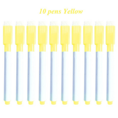 10 τμχ Μαρκαδόρο Λευκού Πίνακα Σχολική Λευκή Πίνακας Dry-Erase Fine Nib Pen with Eraser Rubber Magnetic Markers Writing Black Blue Red