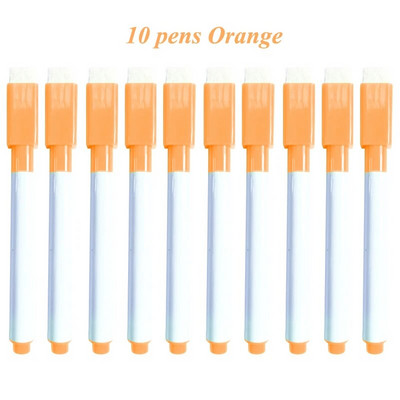 10 τμχ Μαρκαδόρο Λευκού Πίνακα Σχολική Λευκή Πίνακας Dry-Erase Fine Nib Pen with Eraser Rubber Magnetic Markers Writing Black Blue Red