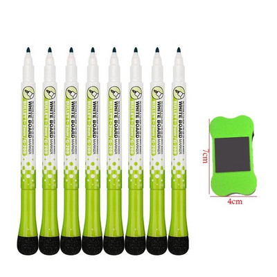 8 spalvų magnetinės lentos rašikliai Adsorbuojamasis trinamas lentos rašiklis su teptuko šaldytuvo magnetu Vaikų tapybos spalvų žymeklis