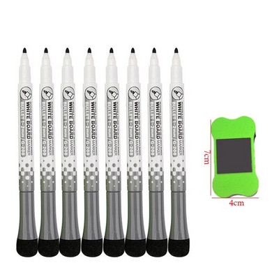 8 spalvų magnetinės lentos rašikliai Adsorbuojamasis trinamas lentos rašiklis su teptuko šaldytuvo magnetu Vaikų tapybos spalvų žymeklis