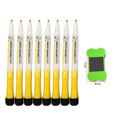 8 spalvų magnetinės lentos rašikliai Adsorbuojamasis trinamas lentos rašiklis su teptuko šaldytuvo magnetu Vaikų tapybos spalvų žymeklis