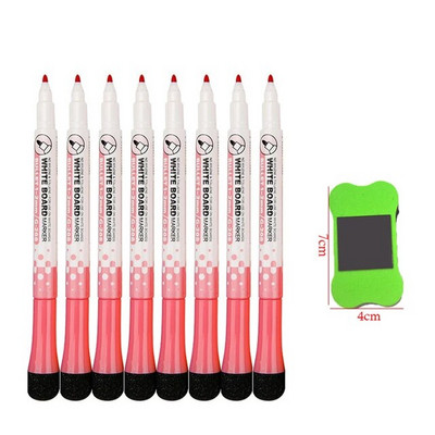 8 spalvų magnetinės lentos rašikliai Adsorbuojamasis trinamas lentos rašiklis su teptuko šaldytuvo magnetu Vaikų tapybos spalvų žymeklis