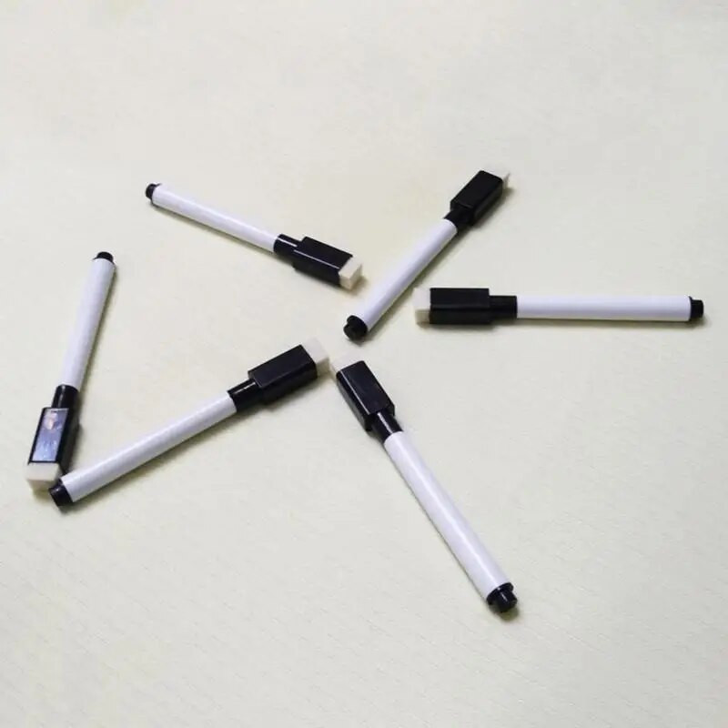 10 vnt/komplektas Nutrinamas baltos lentos žymeklis Studentui skirtas vaikams Vaikų piešimo rašiklis su trintuku Juodas rašalinis rašalo žymeklis 11,3 cm