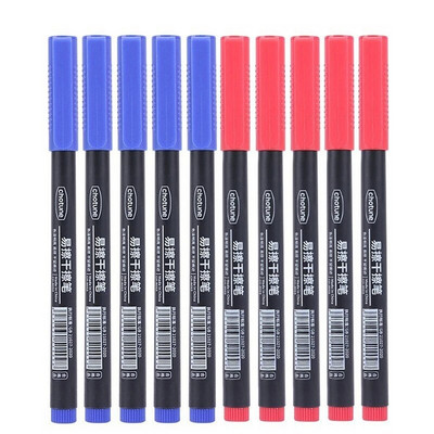 10 τεμάχια/σετ 0,5 mm Extra Fine Tip Dry Ease Markers Στυλό με δυνατότητα διαγραφής Whiteboard Art Marker Pen for Office School Planning White Board