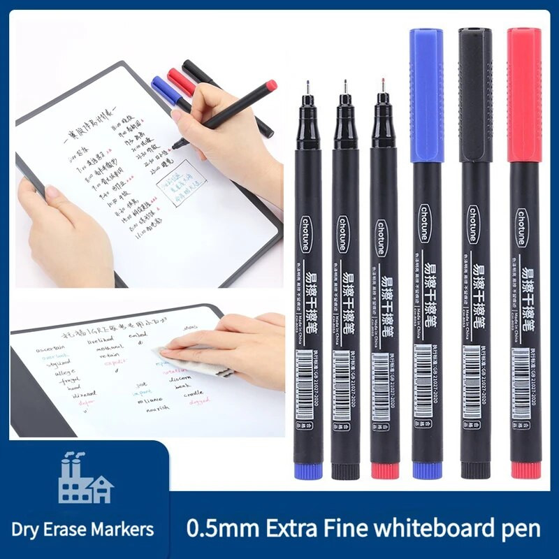 10 τεμάχια/σετ 0,5 mm Extra Fine Tip Dry Ease Markers Στυλό με δυνατότητα διαγραφής Whiteboard Art Marker Pen for Office School Planning White Board
